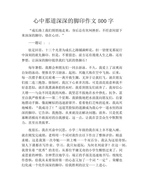 心中那道深深的脚印作文800字