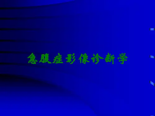 急腹症影像诊断学