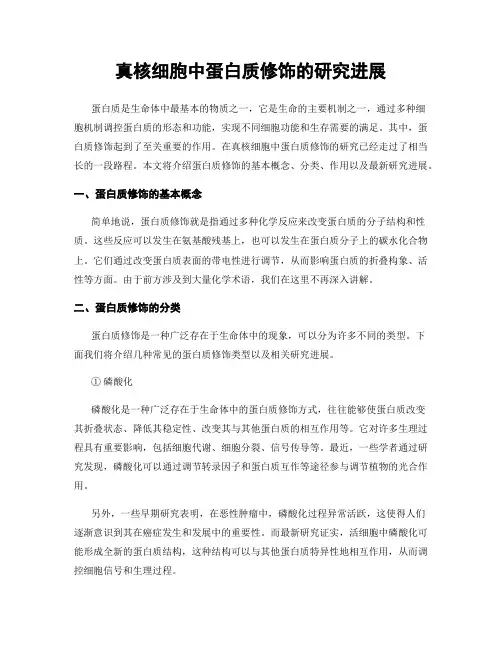 真核细胞中蛋白质修饰的研究进展