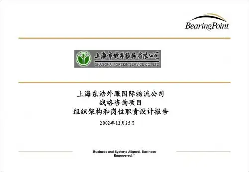 组织架构和岗位职责设计报告