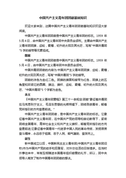 中国共产主义青年团团徽基础知识