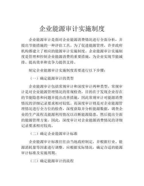 企业能源审计实施制度