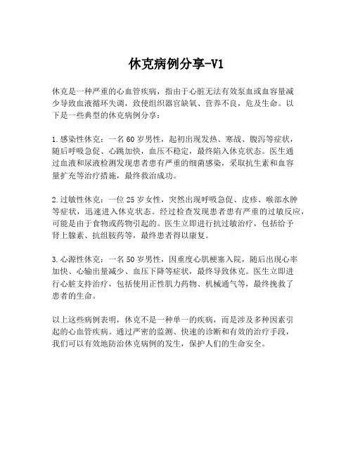 休克病例分享-V1