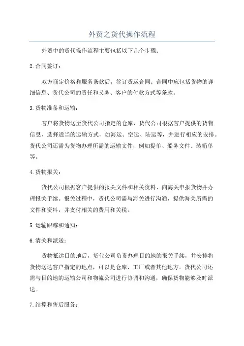 外贸之货代操作流程