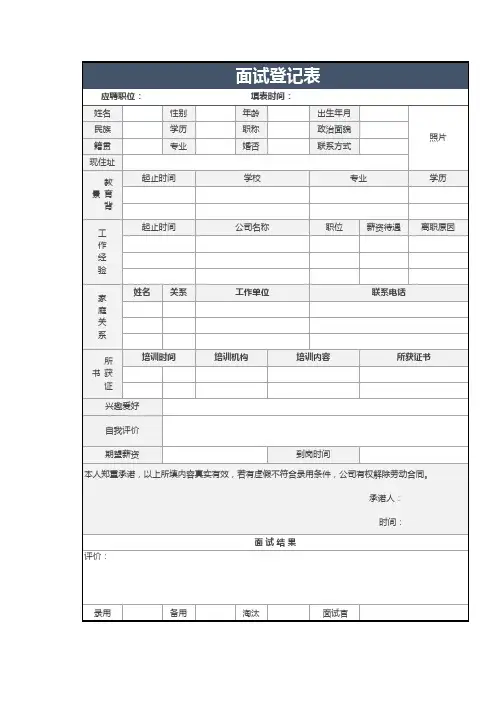 面试登记表(1)