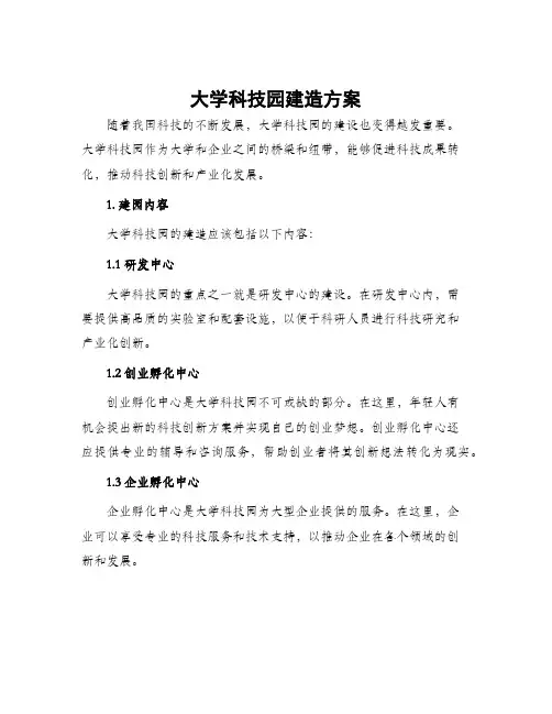 大学科技园建造方案