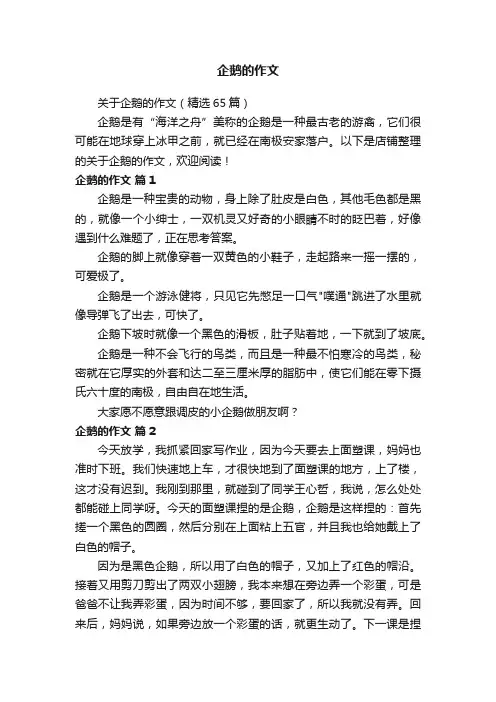 企鹅的作文