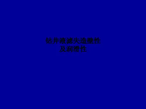 钻井液滤失造壁性及润滑性