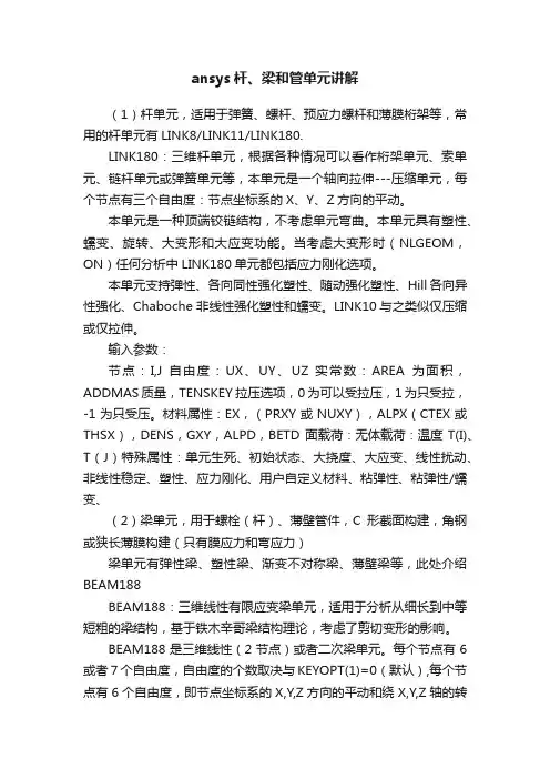 ansys杆、梁和管单元讲解