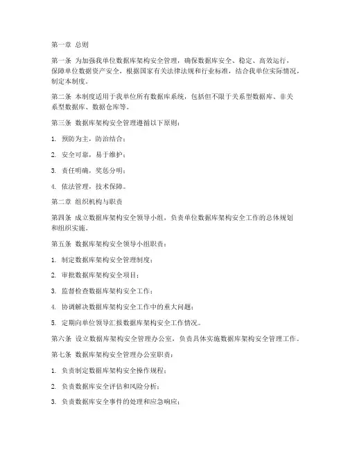 数据库架构安全管理制度