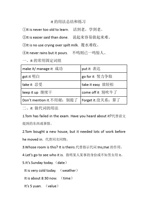 it的用法总结