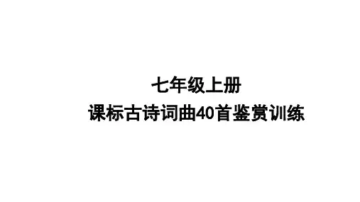 七年级上册课标古诗词曲40首鉴赏训练