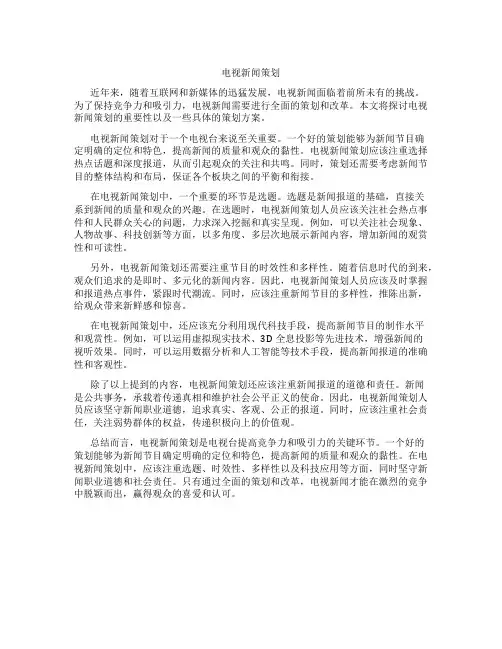 电视新闻策划