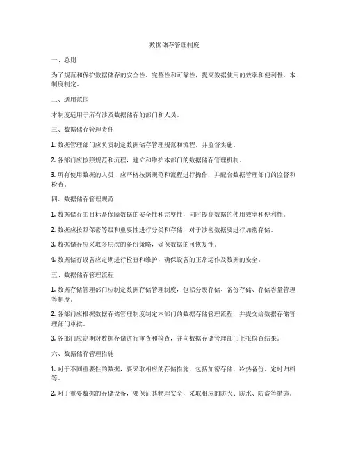 数据储存管理制度