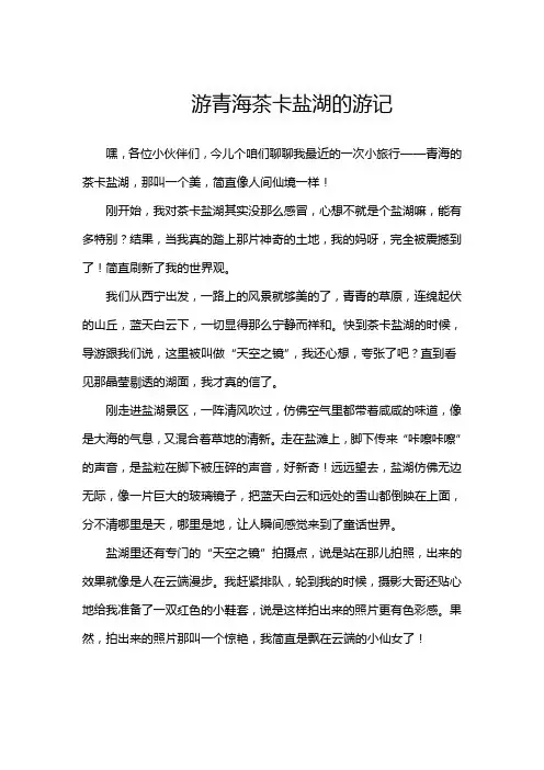 游青海茶卡盐湖的游记