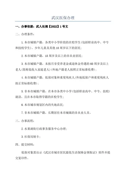 武汉医保办理