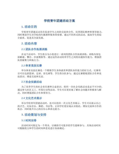 学校青年团建活动方案