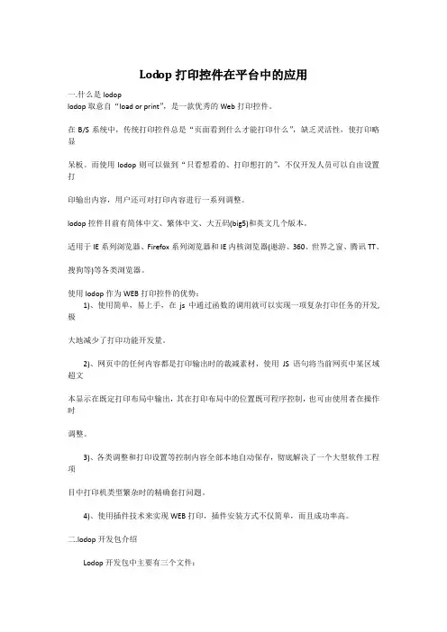 Lodop打印控件