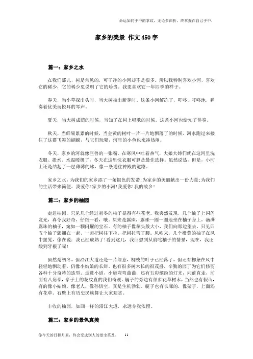家乡的美景作文450字