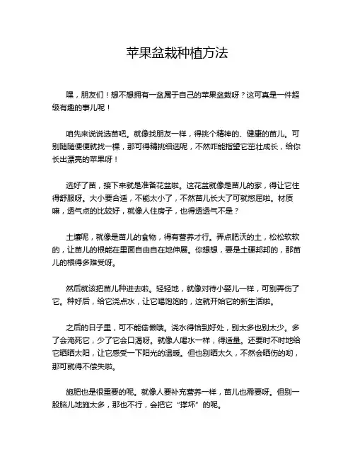 苹果盆栽种植方法