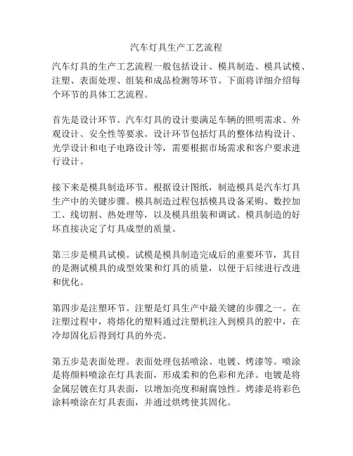 汽车灯具生产工艺流程
