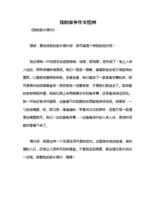 我的家乡作文梧州