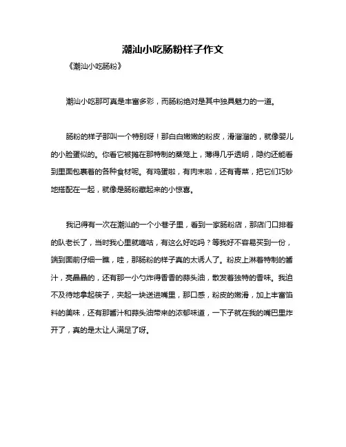 潮汕小吃肠粉样子作文