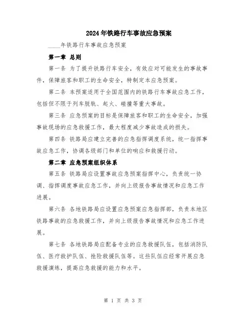2024年铁路行车事故应急预案