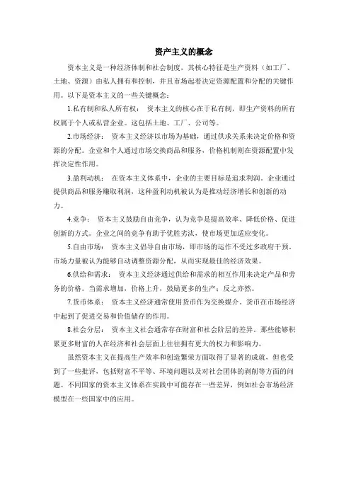 资产主义的概念