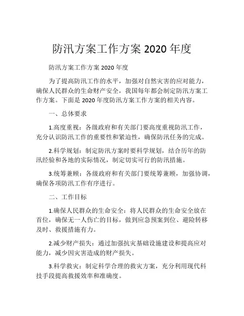 防汛方案工作方案2020年度