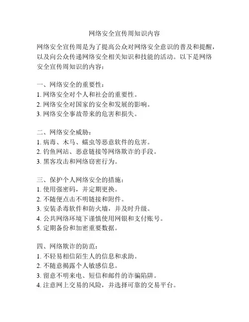 网络安全宣传周知识内容