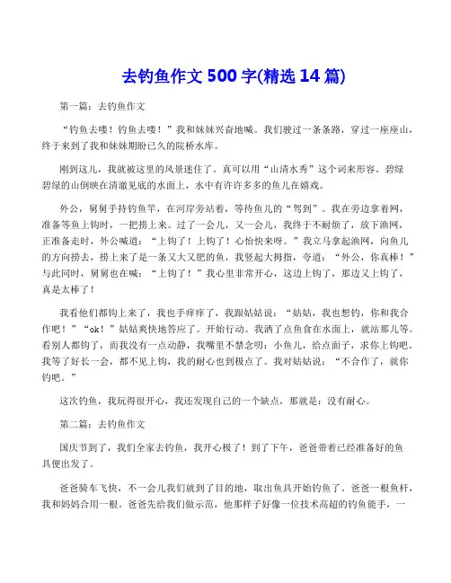 去钓鱼作文500字(精选14篇)
