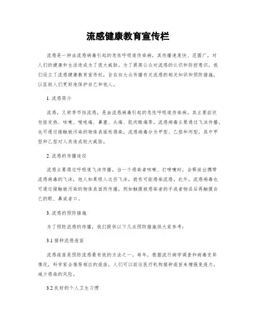 流感健康教育宣传栏
