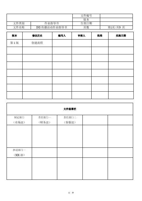 SNS组SOP流程