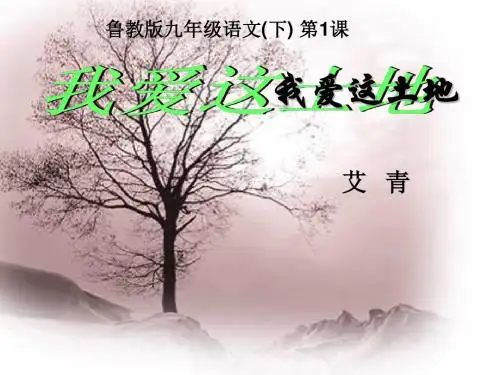 【最新】鲁教版九年级语文(下)第1课《我爱这土地》课件(38张PPT)
