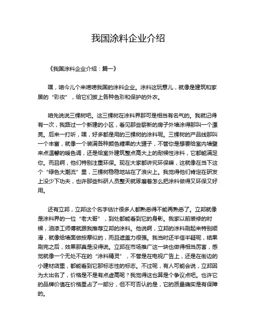 我国涂料企业介绍