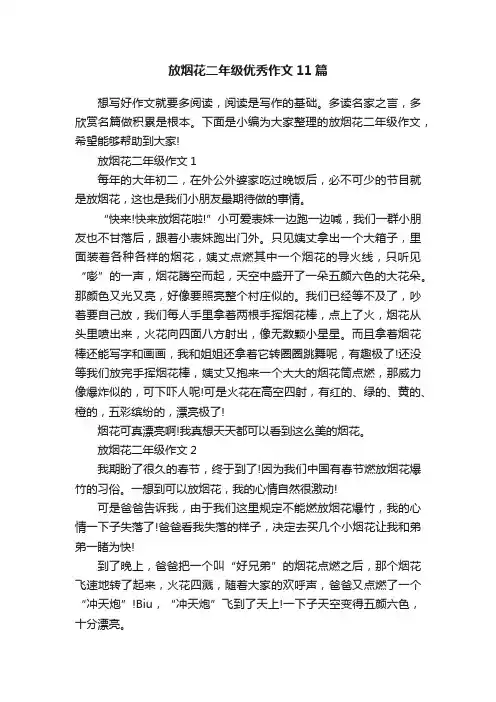 放烟花二年级优秀作文11篇