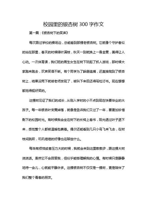校园里的银杏树300字作文