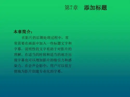 会声会影 X3视频编辑案例教程 (7)