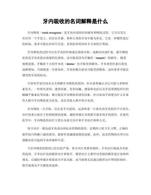 牙内吸收的名词解释是什么