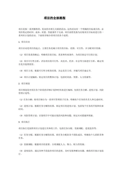 项目的全部流程