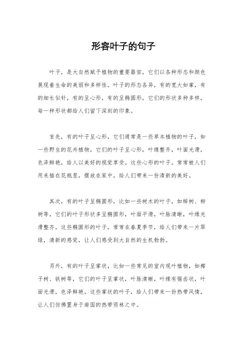 形容叶子的句子