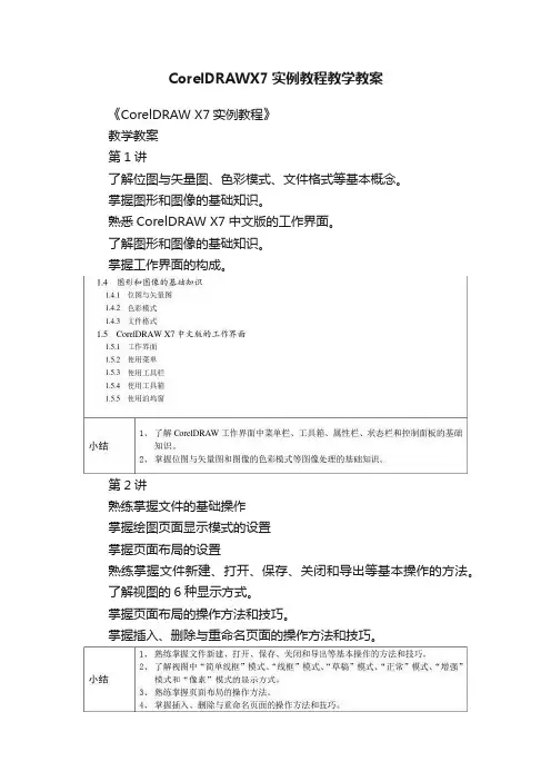 CorelDRAWX7实例教程教学教案