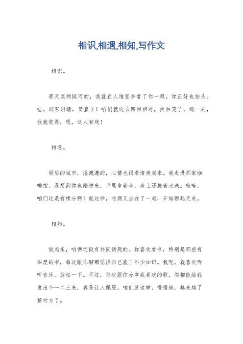 相识,相遇,相知,写作文