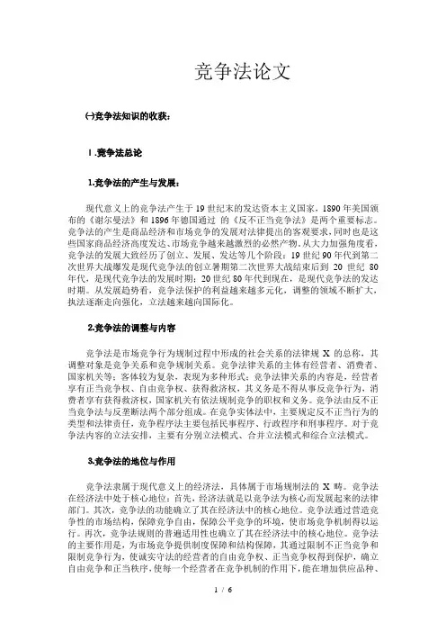 竞争法论文