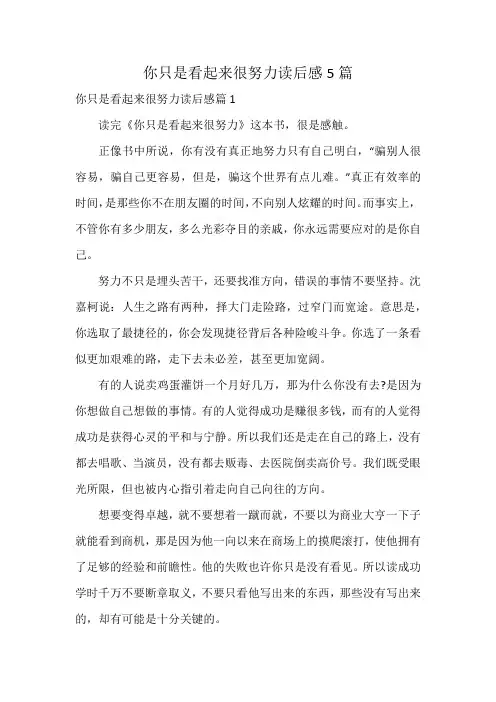 你只是看起来很努力读后感5篇