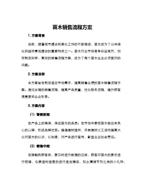 苗木销售流程方案