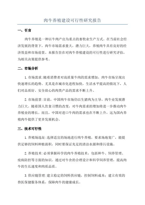 肉牛养殖建设可行性研究报告