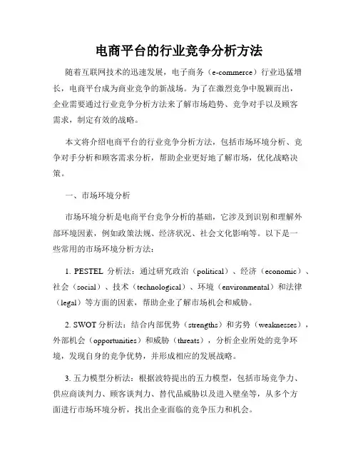 电商平台的行业竞争分析方法