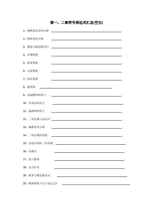 第一、二章化学符号表达式